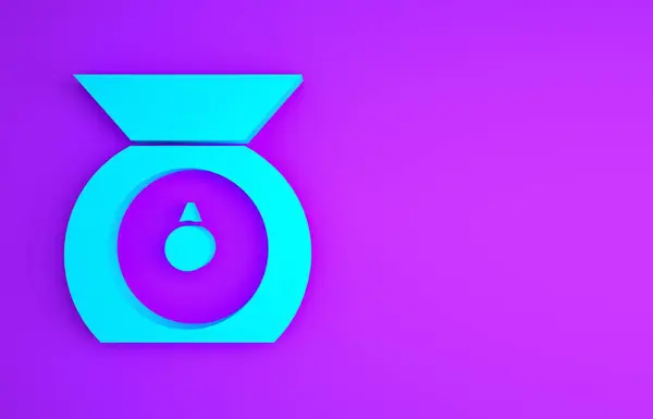 Escamas Azules Icono Aislado Sobre Fondo Púrpura Equipo Medición Peso — Foto de Stock