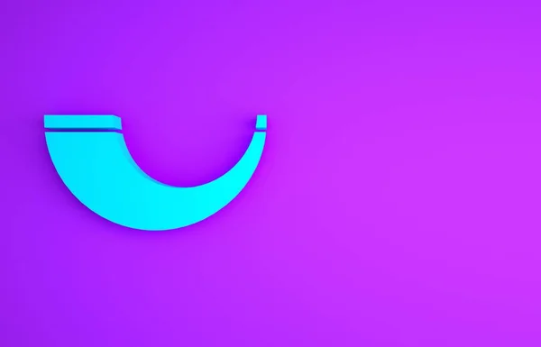 Блакитний Традиційний Барабанний Ріг Значок Shofar Ізольований Фіолетовому Фоні Рош — стокове фото