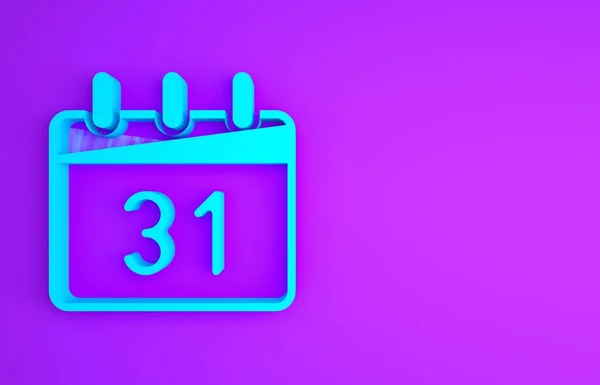 Icono Calendario Azul Aislado Sobre Fondo Púrpura Evento Símbolo Recordatorio —  Fotos de Stock