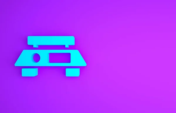 Сині Електронні Ваги Ізольовані Фіолетовому Фоні Обладнання Вимірювання Ваги Концепція — стокове фото
