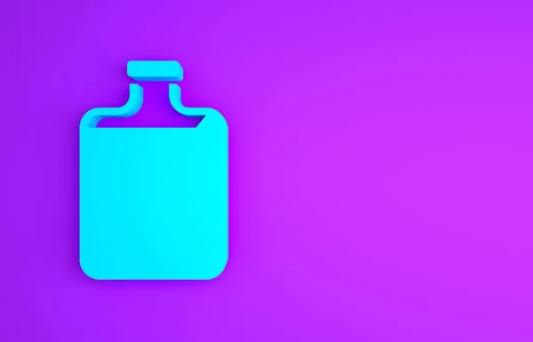Голубой Бутылке Иконка Выделена Фиолетовом Фоне Бутылка Яда Ядовитого Химического — стоковое фото