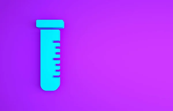 Blue Test Tube Flask Chemical Laboratory Test Icon Isolated Purple — Foto de Stock