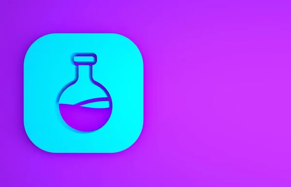 Blue Test Tube Flask Chemical Laboratory Test Icon Isolated Purple —  Fotos de Stock