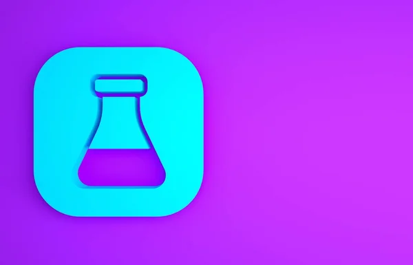 Blue Test Tube Flask Chemical Laboratory Test Icon Isolated Purple —  Fotos de Stock