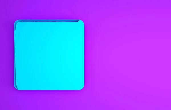 Blaues Binärcode Symbol Isoliert Auf Violettem Hintergrund Minimalismus Konzept Illustration — Stockfoto