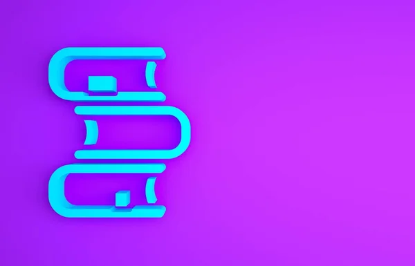 Блакитна Піктограма Книги Ізольована Фіолетовому Фоні Концепція Мінімалізму Ілюстрація Рендеринга — стокове фото