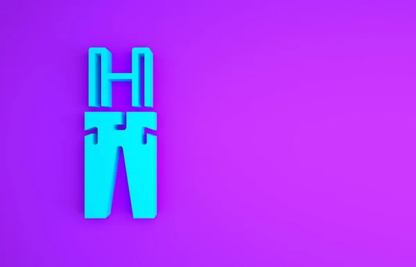 Блакитні Штани Піктограмою Підвіски Ізольовані Фіолетовому Фоні Концепція Мінімалізму Ілюстрація — стокове фото