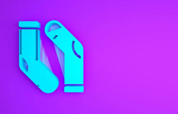 Ікона Blue Socks Ізольована Фіолетовому Фоні Концепція Мінімалізму Рендеринг — стокове фото