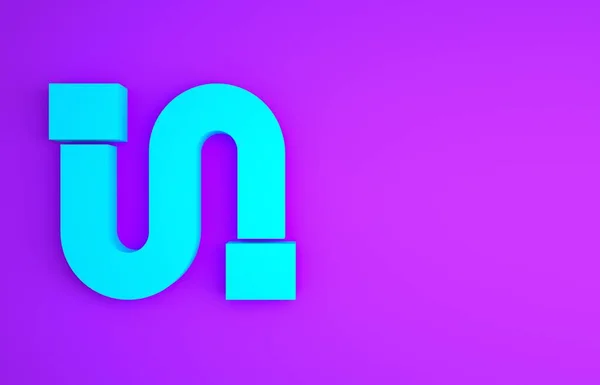 Ікона Металевої Труби Blue Industry Ізольована Фіолетовому Фоні Концепція Мінімалізму — стокове фото
