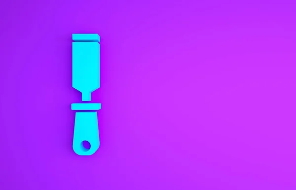 青色のラスプ金属ファイルのアイコンは 紫色の背景に隔離された 木材や金属で作業するためのラスプ ワークベンチ ワークショップのためのツール 最小限の概念 3Dイラスト3Dレンダリング — ストック写真