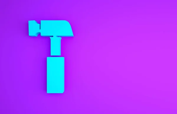 Ікона Blue Hammer Ізольована Фіолетовому Фоні Обладнання Ремонту Концепція Мінімалізму — стокове фото