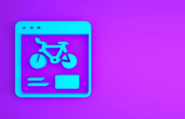 Blaues App Symbol Für Fahrradverleih Isoliert Auf Lila Hintergrund Smart — Stockfoto