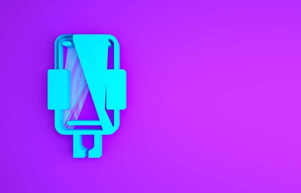 Иконка Держателя Синего Мобильного Телефона Выделена Фиолетовом Фоне Концепция Минимализма — стоковое фото
