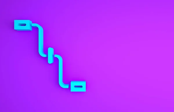 Голубые Велосипедные Стельки Иконка Изолирована Фиолетовом Фоне Концепция Минимализма Рендеринг — стоковое фото