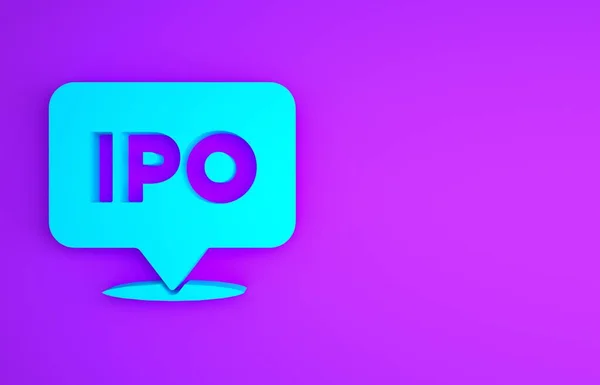 Blue Ipo Pierwsza Ikona Oferty Publicznej Lub Wprowadzenia Giełdę Odizolowana — Zdjęcie stockowe