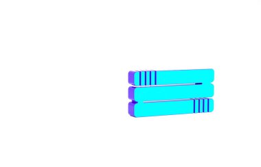 Turkuaz havlu yığını simgesi beyaz arkaplanda izole edildi. Minimalizm kavramı. 3d illüstrasyon 3B canlandırma.