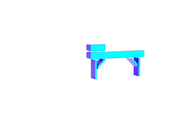 Turquoise Massage Table Icon Isolated White Background Minimalism Concept Illustration — Stock Photo, Image