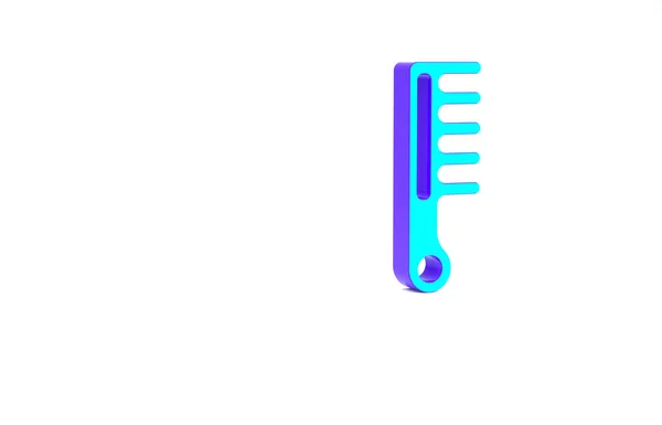 Бирюзовая Иконка Кисти Выделена Белом Фоне Причёска Символ Цирюльника Концепция — стоковое фото