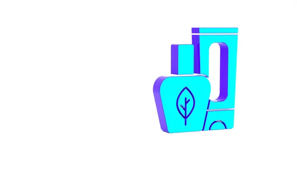 Turquoise Ointment Cream Tube Medicine Icon Isolated White Background Tube — Stock Photo, Image