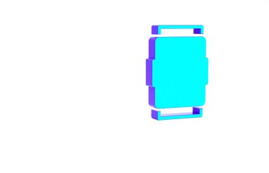 Turkuaz soda kutusu simgesi beyaz arkaplanda izole edildi. Minimalizm kavramı. 3d illüstrasyon 3B canlandırma.