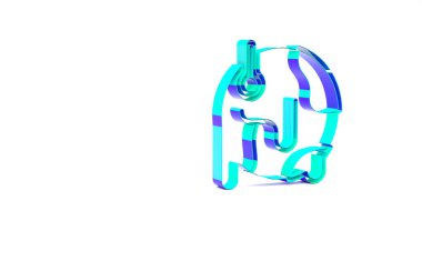 Turkuaz Gezegen Dünya, beyaz arka planda izole edilmiş küresel ısınma ikonuna dönüşüyor. Ekolojik problemler ve çözümler - termometre. Minimalizm kavramı. 3d illüstrasyon 3B canlandırma.