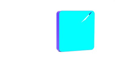 Turkuaz İnternet açık artırması simgesi beyaz arkaplanda izole edildi. Uluslararası ticaret konsepti. Yatırım, borsa ve ticaret. Minimalizm kavramı. 3d illüstrasyon 3B canlandırma.