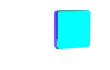 Turkuaz Ticaret Kursları simgesi beyaz arkaplanda izole edildi. Uzaktan öğrenme finans yönetimi, hisse senedi piyasalarında mal alıp satma. Minimalizm kavramı. 3d illüstrasyon 3B canlandırma.