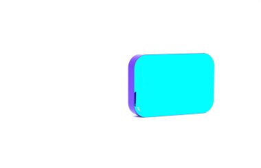 Turkuaz kredi kartı simgesi beyaz arkaplanda izole edildi. Çevrimiçi ödeme. Nakit çekilmesi. Finansal operasyonlar. Alışveriş tabelası. Minimalizm kavramı. 3d illüstrasyon 3B canlandırma.