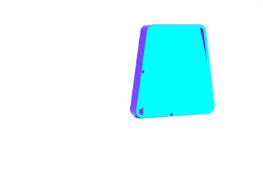 Şehir haritası navigasyon simgesinin turkuaz bilgileri beyaz arkaplanda izole edildi. Mobil Uygulama Arayüzü tasarımı. Coğrafi konsept. Minimalizm kavramı. 3d illüstrasyon 3B canlandırma.