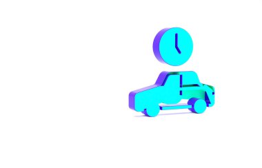 Turkuaz seyahat simgesi beyaz arkaplanda izole edildi. Minimalizm kavramı. 3d illüstrasyon 3B canlandırma.