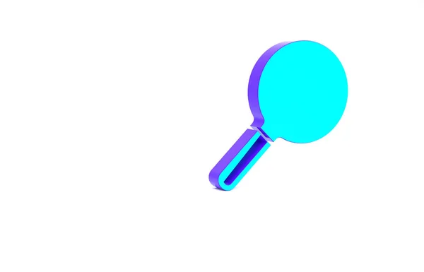 Пошукова Ікона Turquoise Flea Ізольована Білому Тлі Концепція Мінімалізму Рендеринг — стокове фото