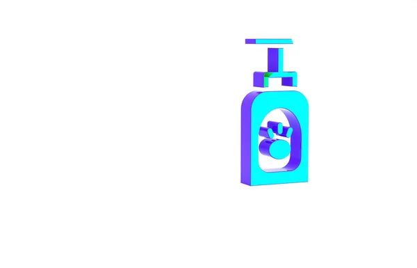 Icona Turchese Pet Shampoo Isolato Sfondo Bianco Segno Cura Degli — Foto Stock