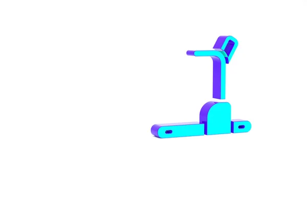 Turquoise Treadmill Machine Icon Isolated White Background Minimalism Concept Illustration — Stock Photo, Image
