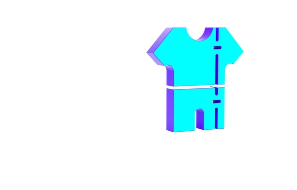 Turquoise Sport Track Εικονίδιο Κοστούμι Απομονώνονται Λευκό Φόντο Μινιμαλιστική Έννοια — Φωτογραφία Αρχείου