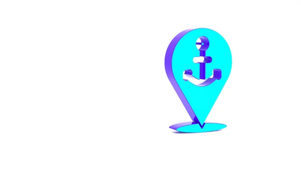 Turquoise Map 포인터와 아이콘이 배경에 분리되어 있습니다 미니멀리즘의 개념입니다 렌더링 — 스톡 사진