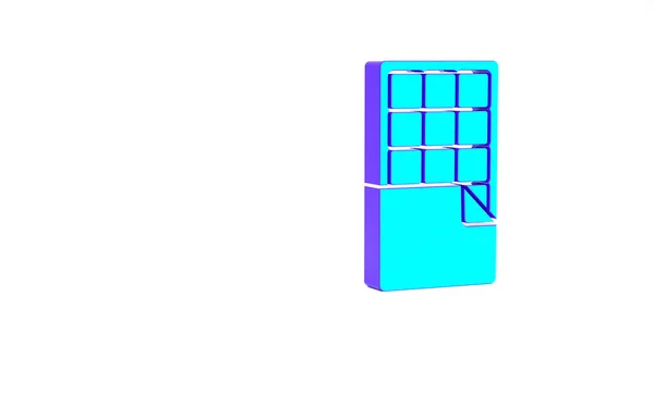 Ікона Бірюзового Шоколаду Ізольована Білому Тлі Концепція Мінімалізму Рендеринг — стокове фото