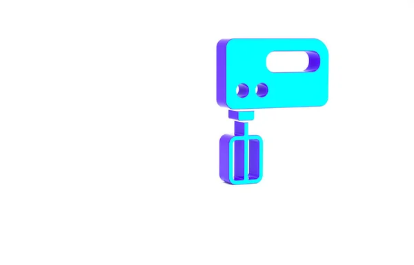 Ікона Бірюзового Електричного Змішувача Ізольована Білому Тлі Кухонний Блендер Концепція — стокове фото