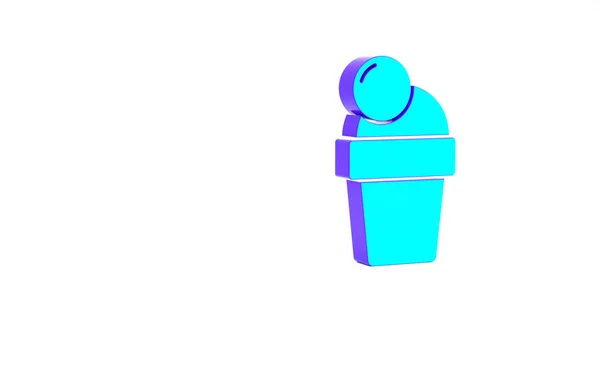 Türkises Eis Symbol Isoliert Auf Weißem Hintergrund Süßes Symbol Minimalismus — Stockfoto
