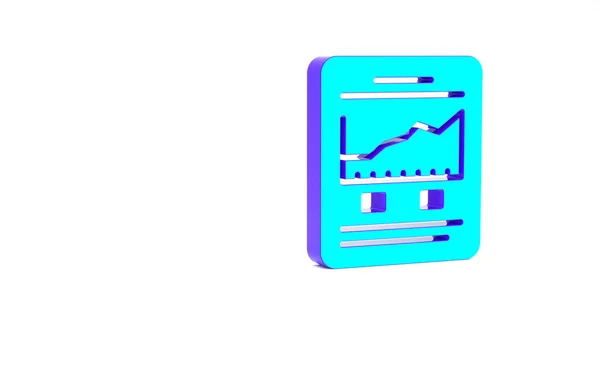 株式市場の成長グラフと白の背景に隔離されたお金のアイコンを持つターコイズウェブサイト 画面上の株式チャート矢印で監視します 最小限の概念 3Dイラスト3Dレンダリング — ストック写真