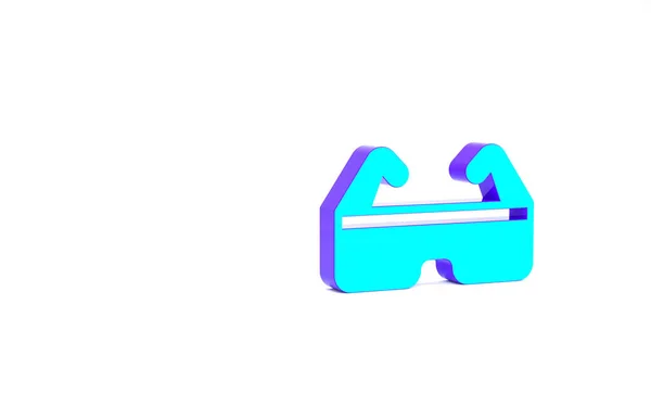 Ікона Бірюзовими Окулярами Безпеки Ізольована Білому Тлі Концепція Мінімалізму Рендеринг — стокове фото