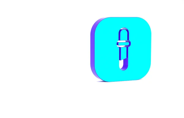 Ікона Бірюзового Піпетта Ізольована Білому Тлі Елемент Медичного Хімічного Обладнання — стокове фото