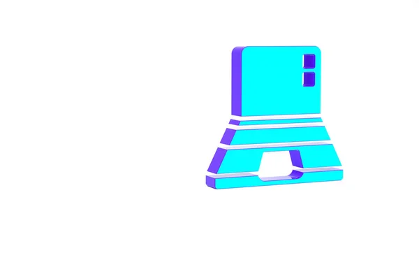 Icono Turquoise Laptop Aislado Sobre Fondo Blanco Computadora Portátil Con — Foto de Stock
