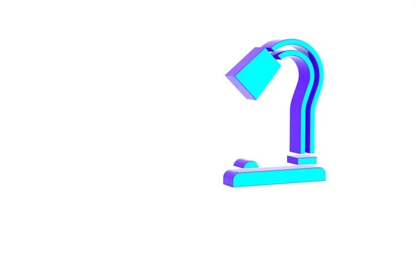 Turquoise Table Lamp Icon Isolated White Background Minimalism Concept Illustration — Stock Photo, Image