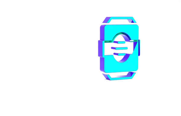 Ікона Бірюзового Енергетичного Напою Ізольована Білому Тлі Концепція Мінімалізму Рендеринг — стокове фото