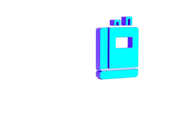 Turquoise Book Icon Isolated White Background Minimalism Concept Illustration Render — Stock Photo, Image