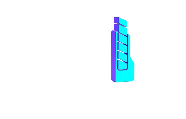 Ікона Stationery Knife Бірюзового Типу Ізольована Білому Тлі Касир Офісного — стокове фото