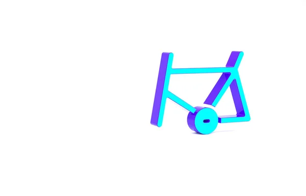 Ícone Quadro Bicicleta Turquesa Isolado Fundo Branco Conceito Minimalismo Ilustração — Fotografia de Stock