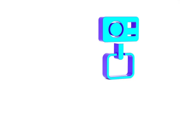 Turquoise Action Extreme Camera Icon Isolated White Background Video Camera — Stock Photo, Image