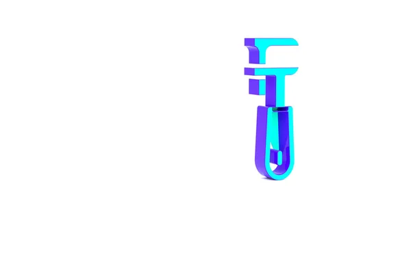 Turquoise Pipe Adjustable Wrench Icon Isolated White Background Minimalism Concept — Stock Photo, Image