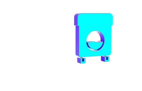 Turquoise Washer Icon Isolated White Background Washing Machine Icon Clothes — Stock Photo, Image
